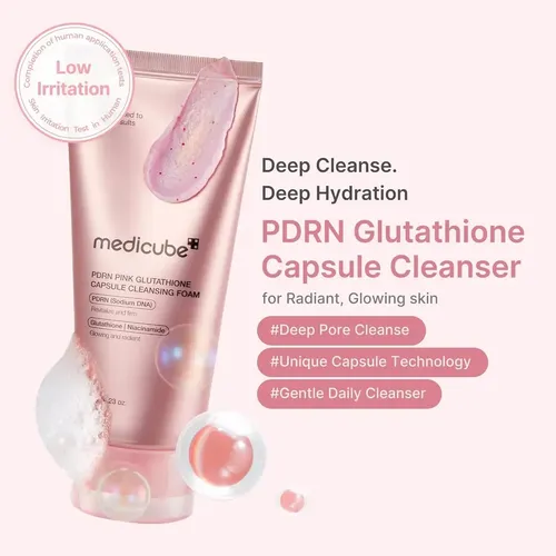 Medicube Pdrn Pink Glutathione Capsule Foam Cleanser Limpiad Todo Tipo De Piel Día/noche