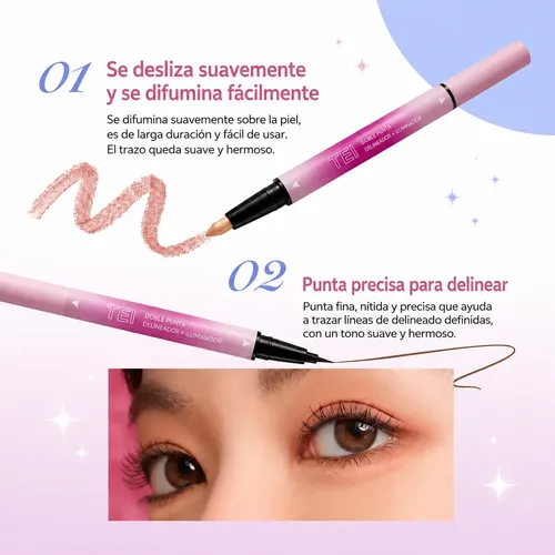 Tei Big Eyes Delineador Ojos Liquido E Iluminador 2 En 1
