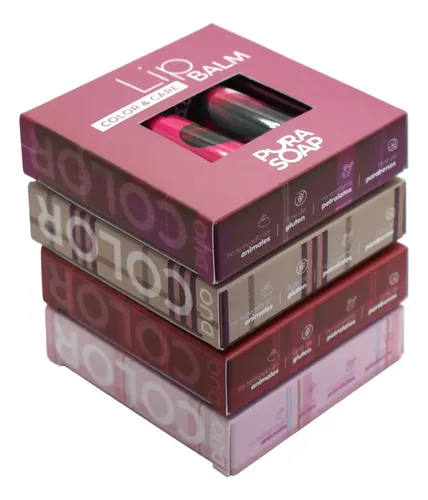 Bálsamo Labial Hidratante Con Color Duo Cherry y Cherry black Pura Soap