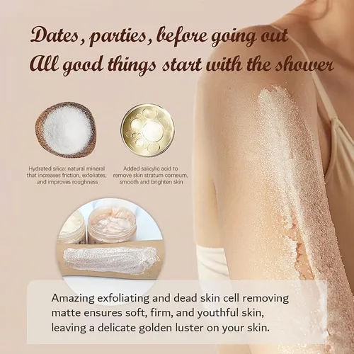 Exfoliante De Baño Con Pulpa De Arroz, Cáscara De Nuez, Ácid
