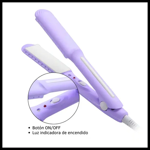Mini Planchita Pelo Oryx OSR-197 Violeta Cerámica Retoques Viaje Seco