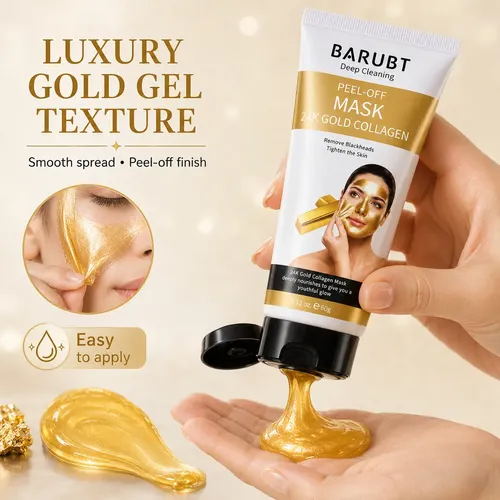 Mascarilla Facial Barubt Peel Off Colágeno 24k Todo Tipo De Piel
