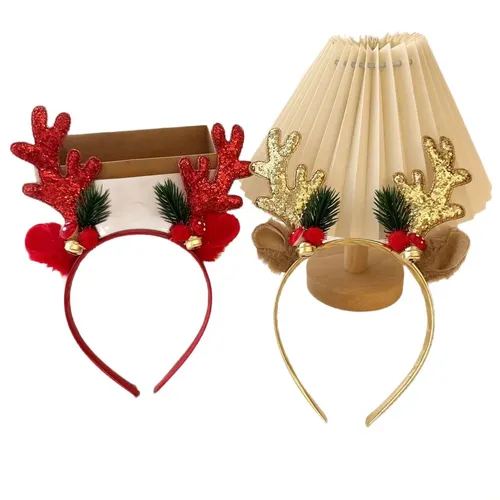 Diadema Con Cuernos Brillantes Con Campanas Para Decoración
