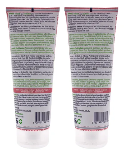 Exfoliante Corporal Human+kind, Unisex, 190 Ml, Paquete De 2
