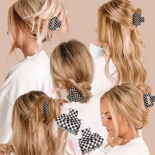 Clips De Garra A Cuadros Ahoney 4 Pack Y2k 5.08 Cm