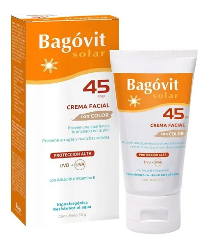 Protector Solar Facial Bagovit Con Color Fps 45 X 50g