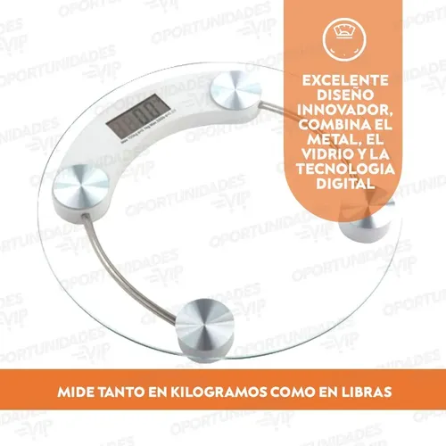 Balanza Personal De Baño De Vidrio, Lcd Digital Hasta 180 Kg