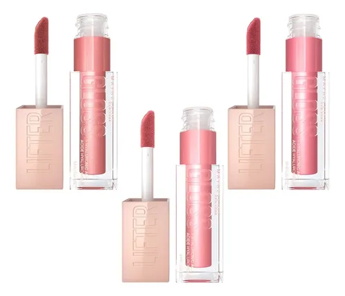 Kit De 3 Lifter Gloss Brillo Labial Maybelline, Tonos Rosas
