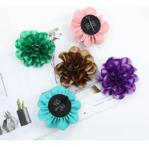 Paquete De 12 Pinzas Para El Cabello Dizila Con Flor Grande