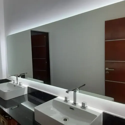 Espejo Baño Decorativo Rectangular Moderno Luz Led 50×60 Cm