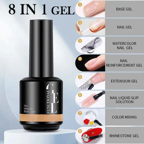 Esmalte De Uñas En Gel, Extra Fuerte, Pegamento Base, Talla