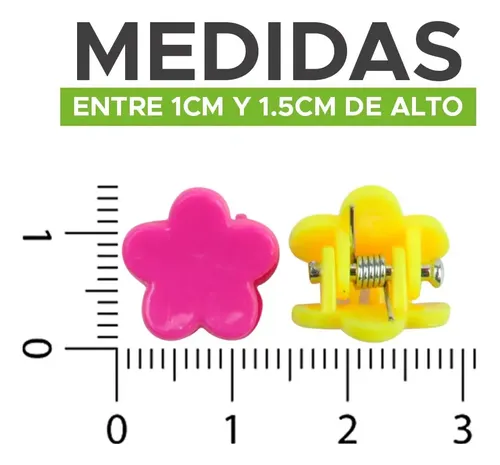 Pack 12 Mini Ganchos Broches Hebillas Pelo Colores Formas
