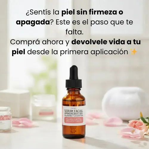Serum Facial Colágeno Y Elastina 50ml, Antiage Reafirmante**