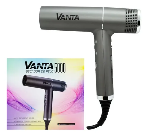 Vanta 5000 Secador De Pelo Profesional Ultra Liviano 1800w Gris Oscuro