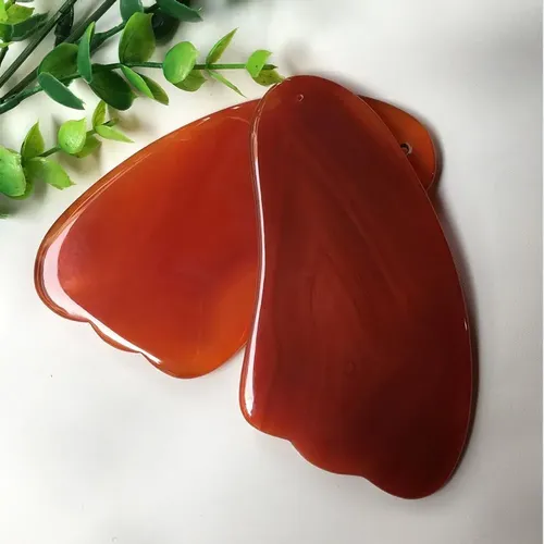 Piedras Masaje Facial Gua Sha Rojo Para Spa Y Relax