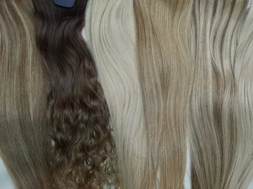 Cortina De Cabello Natural 1metro De 35cm De Largo Con Color
