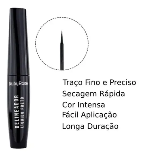 Delineador líquido negro Ruby Rose Hb 8406