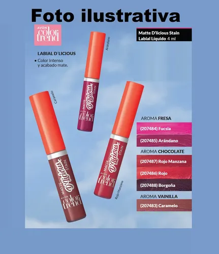 Labial Liquido Mate D Liciuos Color Trend 4ml Avon