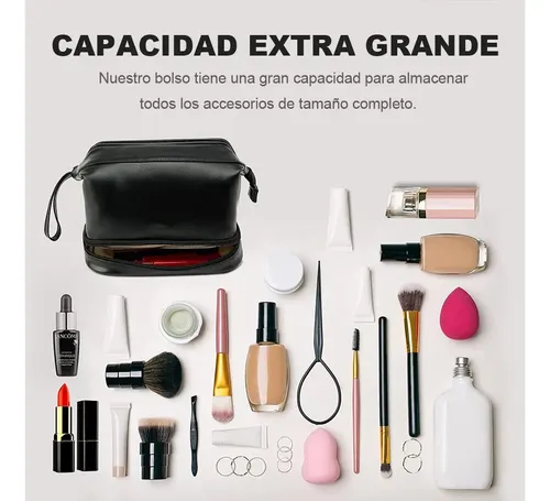 .pj S Cosmetiquera Neceser Maquillaje Y Viaje Mujer L. Coral Claro Negro Mate