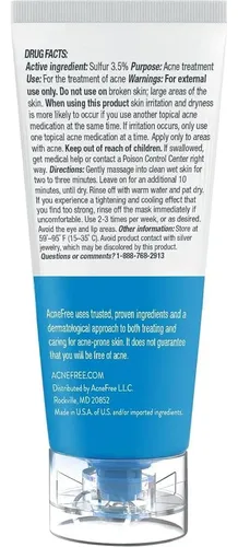 Mascarilla Antiacné Con Azufre Acnefree 3.5% Pack De 3