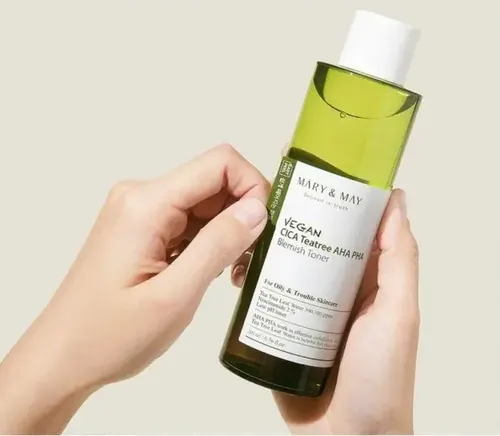 Tónico Facial Mary & May Cica Tea Tree AHA PHA Para Piel Grasa y Sensible 200 mL