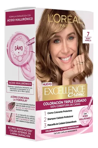 Kit Tintura Permanente L’ Oréal Paris Excellence Creme 7 Rubio