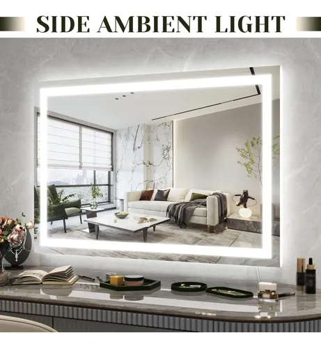 Espejo De Vanidad Con Luz Led Rolove 81x56cm Blanco