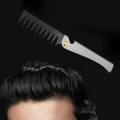 Peine De Bolsillo Vintage De Acero Inox Para Barba Y Cabello