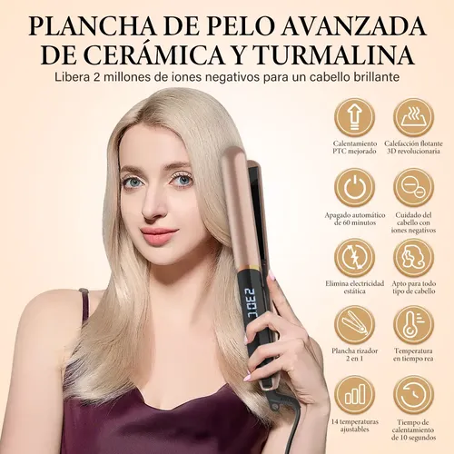 Yhk Yoawes Plancha De Cerámica 2 En 1 Profesional