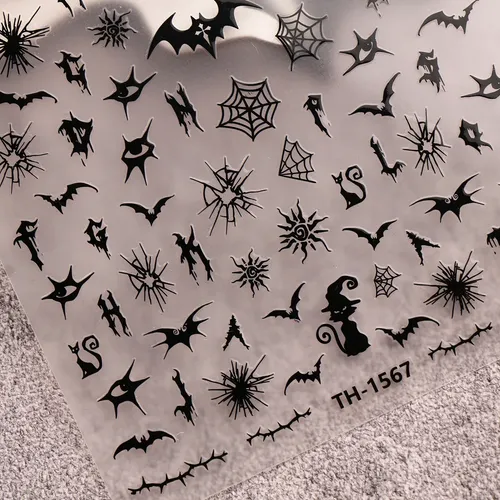Prima Stickers For Uñas Góticos Y2k Araña Murciélago 3pcs