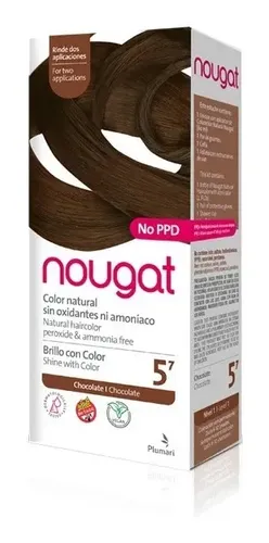 Tintura Semipermanente Nougat 5.7 Chocolate Sin Amoníaco 60ml Cubre Canas