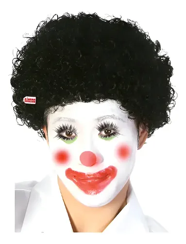 Peluca Payaso Afro Rulos Disfraz – Ciudad Cotillón Color Negro