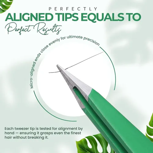 Pinza Profesional Precisión Metal Verde Mate Para Cejas