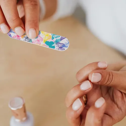 40 Piezas Limas De Uñas Mini 9 Cm Patrones De Tulipán