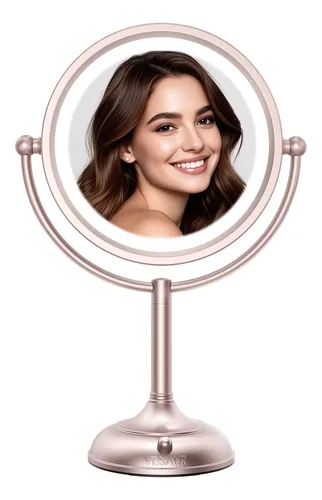 Espejo De Maquillaje Con Luz Vesaur 8.5” 1x 10x Rose Gold