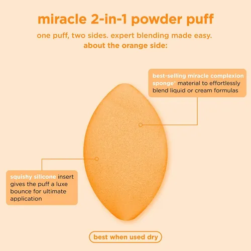 Esponja Y Polvo Para Mezclar Maquillaje Puff Real Techniques