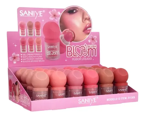 Rubor/blush Liquido Bloom Larga Duracion Con Esponja Saniye