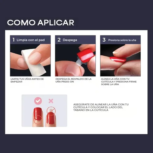 Uñas Postizas Rojas Decoradas Acabado en Gel Cortas Cuadradas Press On imPRESS Kiss Modelo Endlessly Fácil Aplicación Haz tu mani en pocos minutos