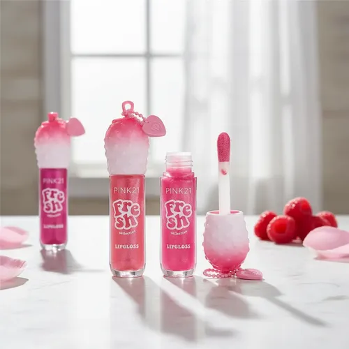 Gloss Labial Pink21 Fresh Collection Brillo Llavero Corazón