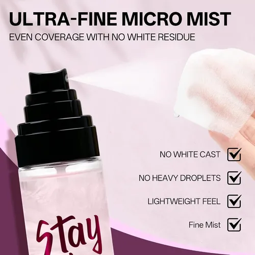 Spray Fijador De Maquillaje Con Shimmer Rosa 8 Oz Mytend