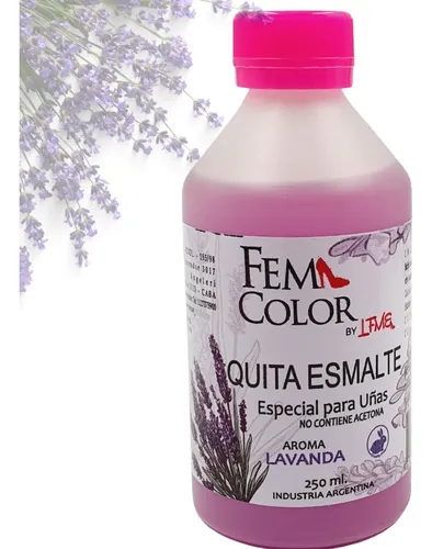 Quitaesmalte Lavanda Sin Acetona Manicuria 250ml Femcolor