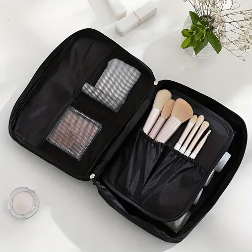 Q Bolsa De Maquillaje Negra Para Viaje Organizador W