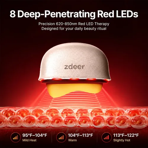 Masajeador Facial Eléctrico Zdeer Gs5 Gua Sha Rosa