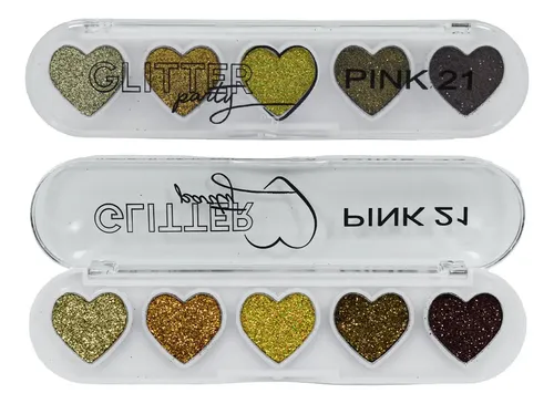 Paleta De Sombras Glitter Brillo Gel De Pink 21 Original