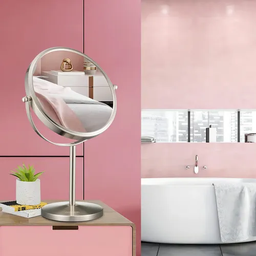 Espejo de Maquillaje Alhakin con Aumento 10X, de Mesa y Giratorio 360°