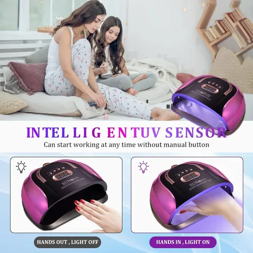 Lámpara Uv Led 256w Gel Profesional Con Sensor Y 4 Tiempos