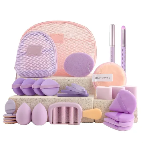 Set De 28 Piezas, Esponjas, Brochas, Herramientas De Belleza