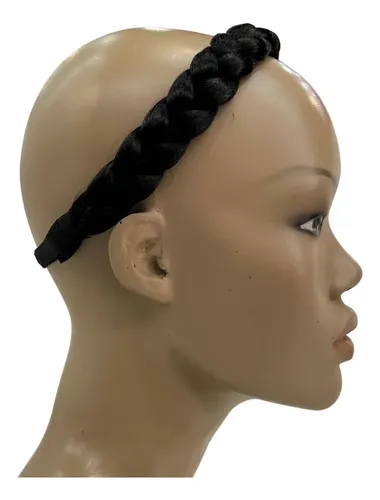 Vincha Trenza Diadema Regulable, Pelo Sintético