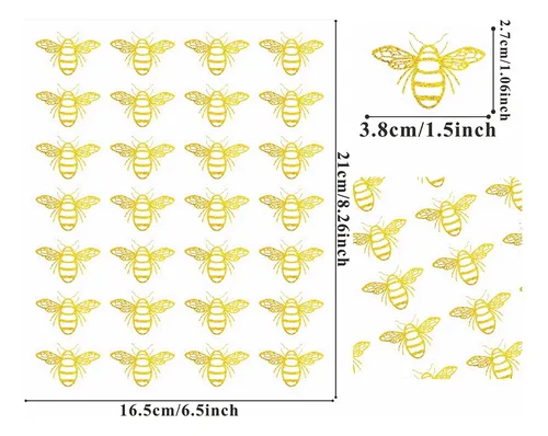 280 Pegatinas Decorativas Foil Golden De Abejas