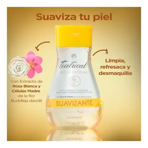 Agua Micelar Teatrical Suavizante Agua De Rosas 600ml